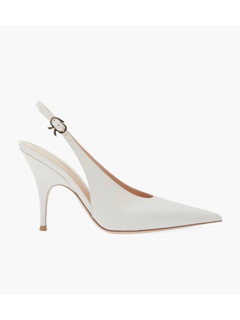 New Gianvito Rossi Sofia Slingback Pump White Sz 10